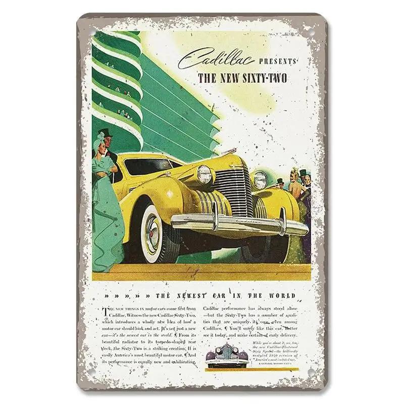 Vintage Dad's Car Bus Poster Retro Metal Plaque Signs Grand Prix Automobile Metal Tin Plate Garage Bar Pub Club Home Wall Decor