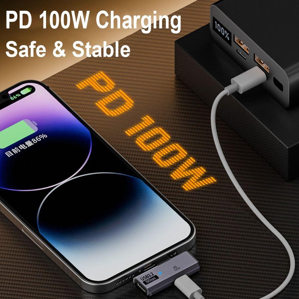 PD 100W 2 in 1 OTG Splitter 20V 5A USB-C to USB 3.2 Adapter Type-C Charging Converter