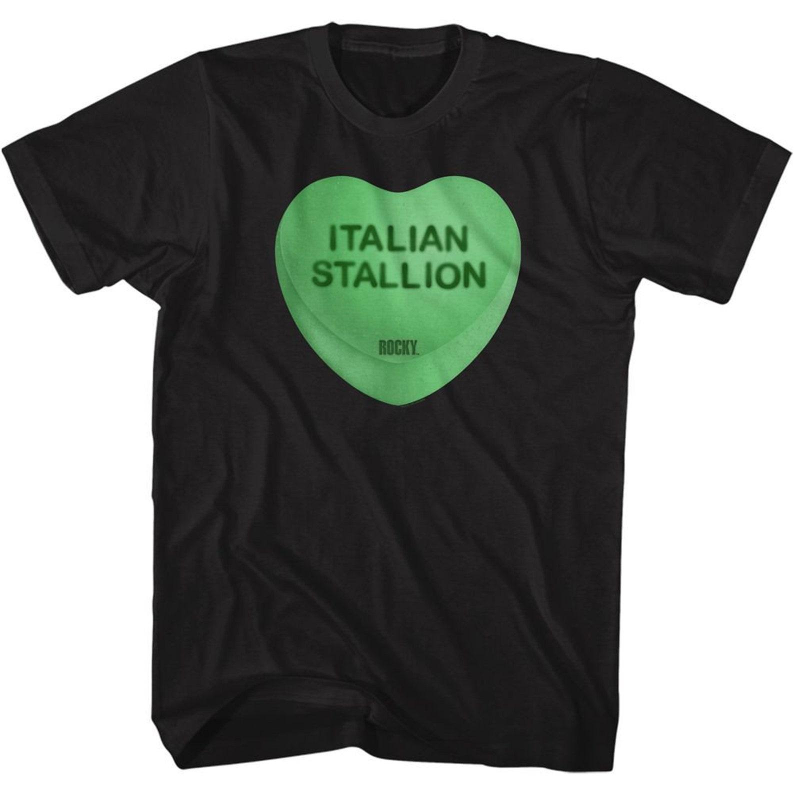 Rocky Italian Stallion Heart Black Adult T-Shirt 3XL