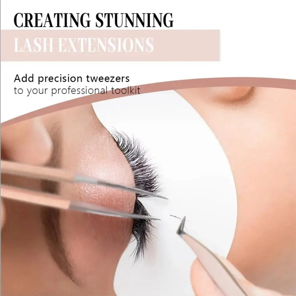 1/4 Pcs Eyelashes Tweezers Stainless Steel Superhard Tweezers High Precision Anti-static Tweezers for Eyelash Extensions