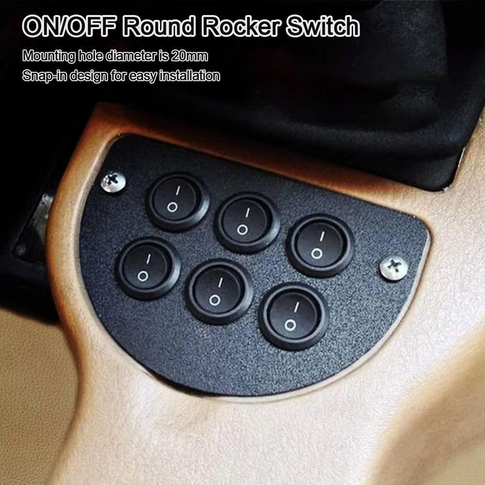 12 Volt DC Round Rocker Switch 2 Pin SPST Switch Small Rocker On Off Switch  Boat Marine