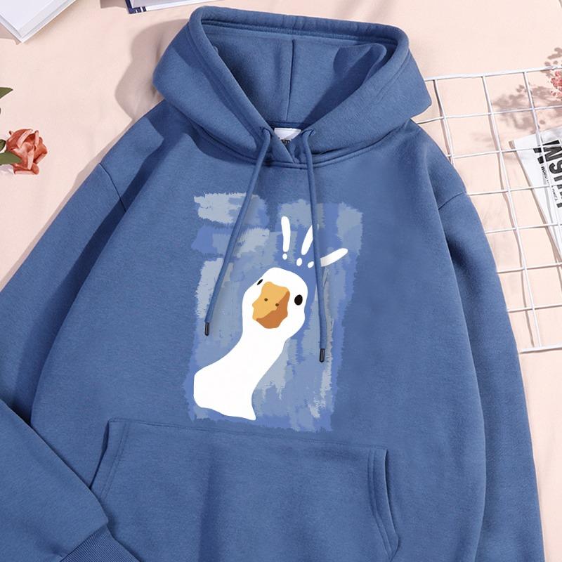 Graffiti-Art Confused Duck Printed Men Hoodie Fashion Big Size Hoody