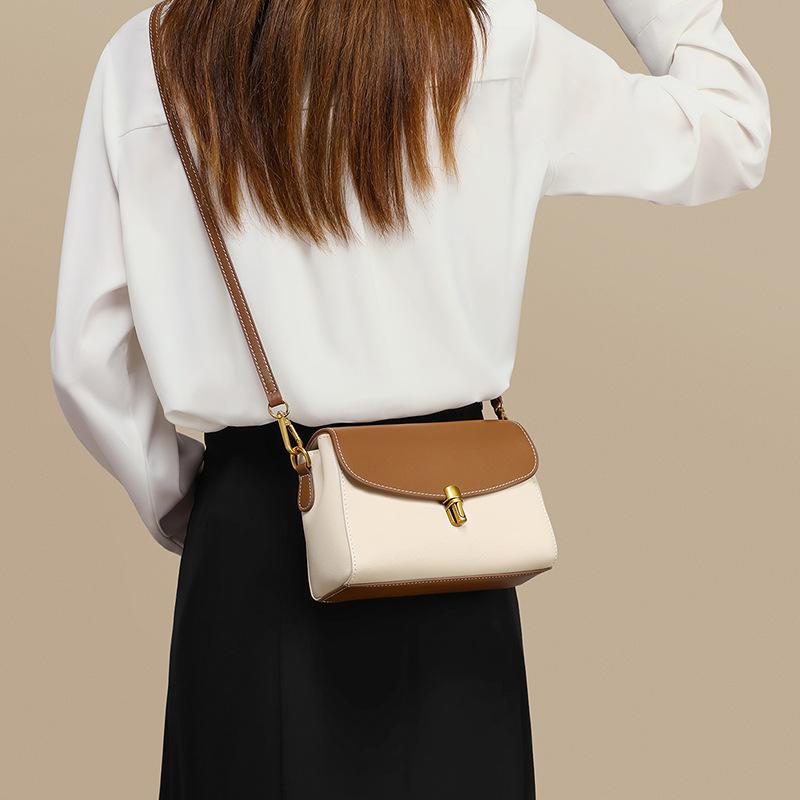 2025 New Women's Bag Crossbody Bag Small Square Bag Genuine Leather Shoulder Bag Versatile High-end Small Bag