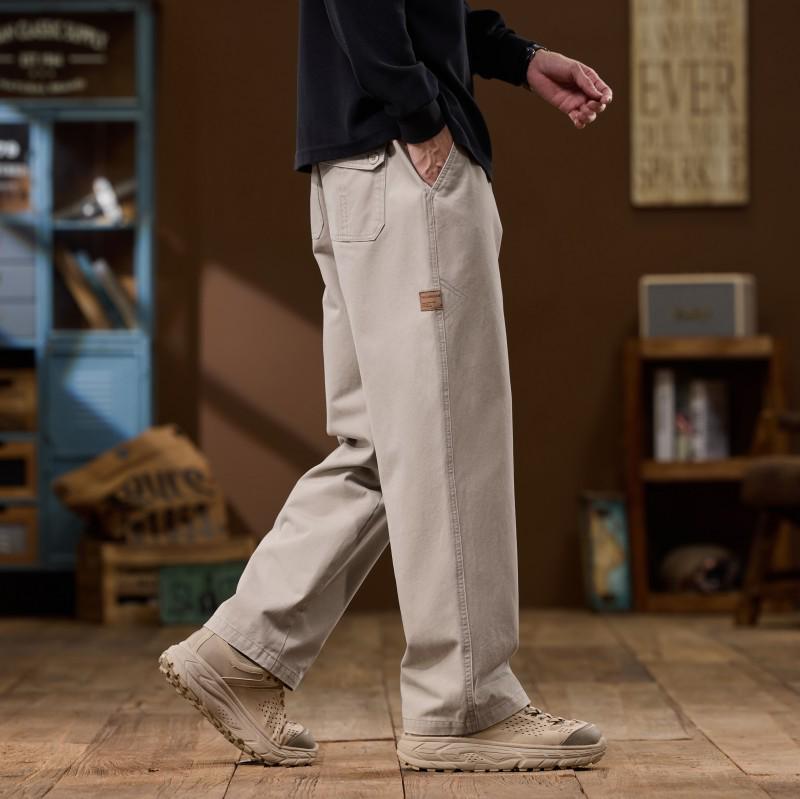 

Men s Luxury Velvet-Lined Cotton Overalls - High-End, Fashionable, Quality Straight-Leg Casual Pants 4XL (approx. 190 lbs)