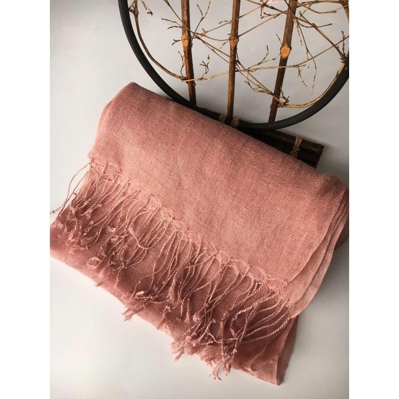 Cachecol Versátil de Linho Puro Japonês Fashionável Respirável Praia Exterior Esportes Cachecol de Seda Xale