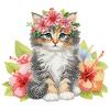 2D Flat Cat DIY Shaking Head Cat Flower Diamond Painting Desktop Decorations