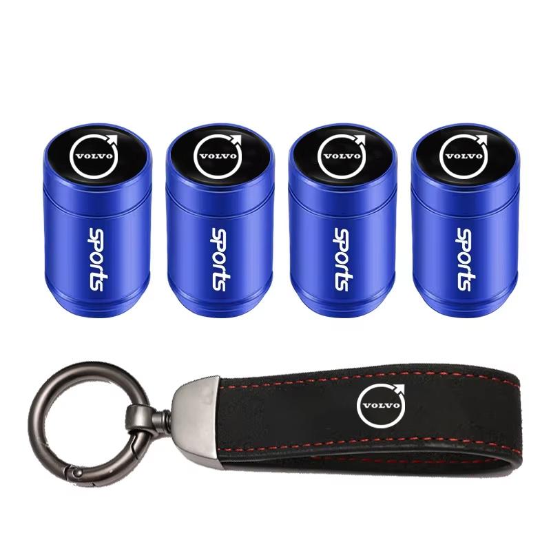 Car Logo Tire Valve Stems Cap Keychain Style Wheel Air Valve Cover For Volvo Xc60 Xc90 V40 V60 S60 V50 V90 S80 C40 XC40 V70 XC70