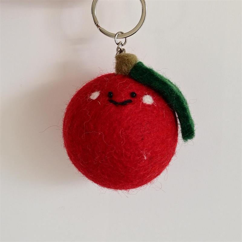 Nepal Wool Felt Fruit & Vegetable Pendant Keychain Plush Doll
