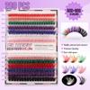 Hot Melt Single Cluster Diy Segmented Halloween Style Colored False Eyelashes Large Capacity Single Cluster False Eyelash Set