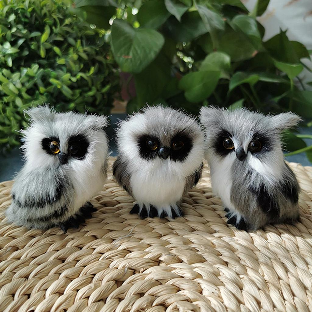 Elegant White Owl Christmas Ornament White Owl Miniature Toy for Kids Educational Animal Models Home Decoration