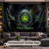 Wandbehang Wandteppich Benutzerdefinierter NameJohn Deere Muster Personalisiert Bedruckter Stoff Wanddekoration