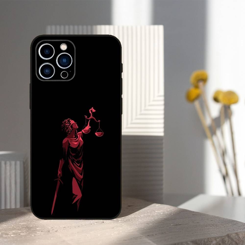 Law Lawyer Judge Justice For iPhone 13,17,11,12,16,14,15,Plus,Pro Max,XS,X,XR,SE,Mini,8,7,Soft Silicone Black Phone Case