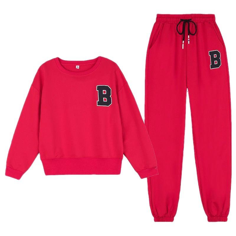 Spring and Autumn Sportswear Suit Women's Loose Large Size Loose Fashionable Casual Wear Two-piece Set