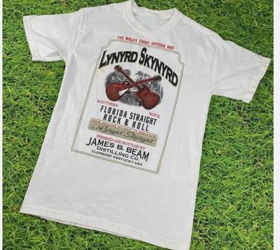 Lynyrd Skynyrd James B Beam Bourbon Maglietta Musica Band Rock Vintage