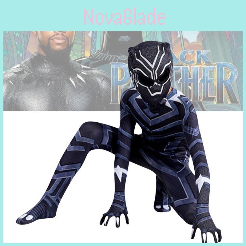 Black Panther 2 Adult Cosplay Jumpsuit Costume For Halloween Polyester Fiber Fabric Sizes 160-190