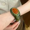 Europe American Style Acrylic Bangle Smudging Retro Hand Ring Cute Irregular Wide Bracelet  Girls