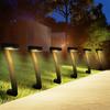 Moderne Geometrische Solarpfadleuchten, 7-förmige Außen-Gartenlampe - Wasserdicht, Warmweiße LED, für Hof, Auffahrt, Rasen Dekoration, Einfache Installation