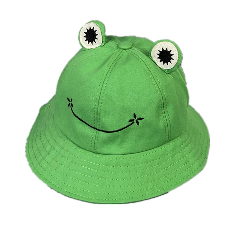 Cute Froggy Bucket Hat Panama Fishing Cap for Outdoor Sun Protection