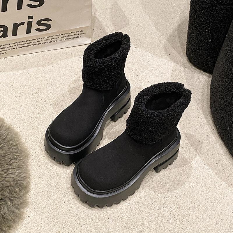 Women's Soft Elastic Winter Warm Cold Padded Snow Boots Thick-soled Non-slip Wear-resistant Outdoor Leisure Sports Cotton Boots