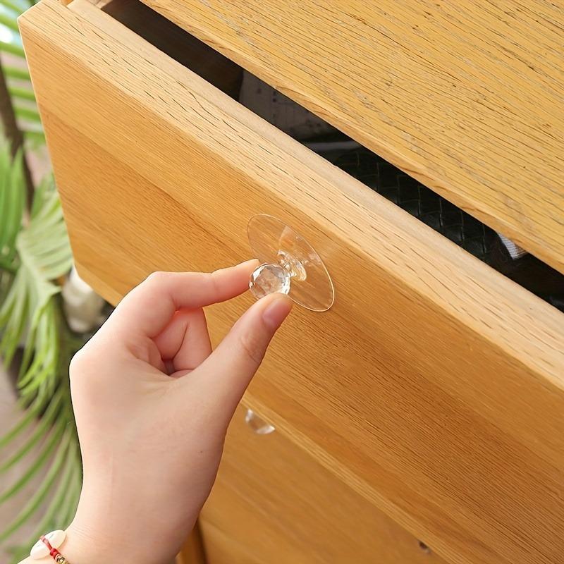 5/10pcs Round Self-Adhesive Push Pull Handles for Cabinet, Drawer,Wardrobes & Glass Door,Crystal Ball Design, Easy Installation