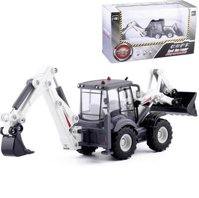 1/50 Maßstab Metalldruckguss-Spielzeugauto Legierung Trägheits-Anti-Fall-Modell 4-Rad-Multifunktionsbagger Engineering-Fahrzeugset Spielzeugautos, Lastwagen Weihnachten