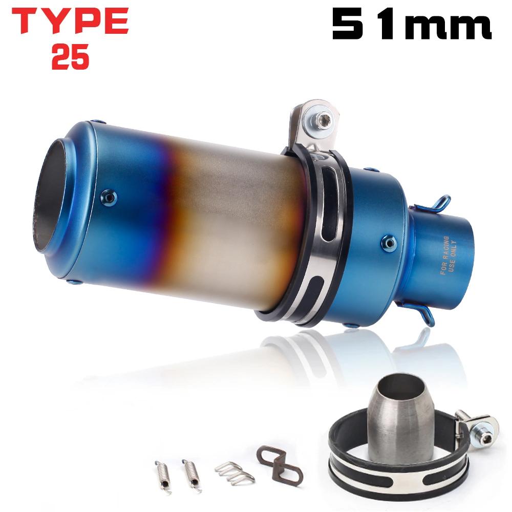 51mm Racing Motorcycle Exhaust Muffler GP-project Universal Sport Bike Muffler