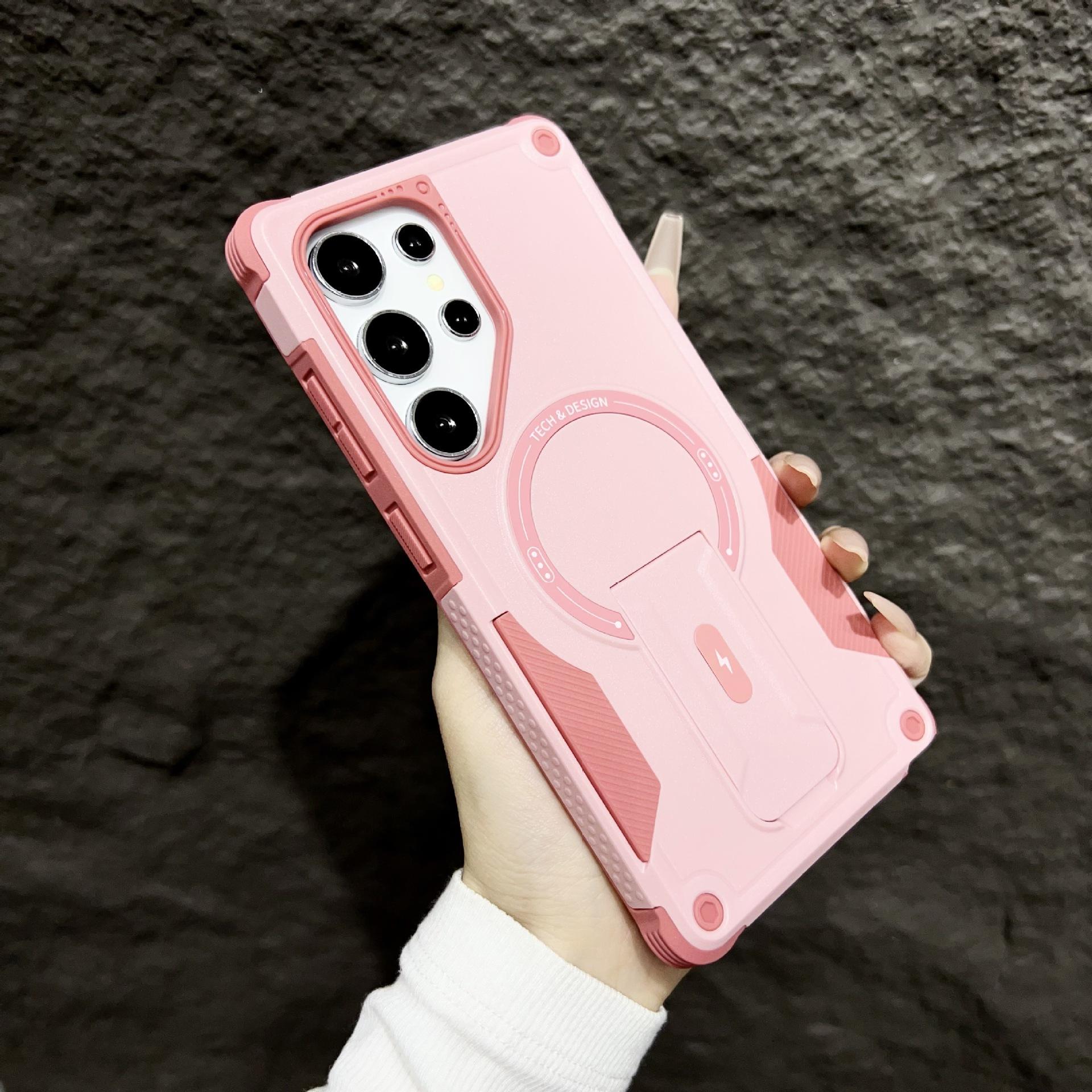 

Invisible Bracket Magnetic Ring Anti drop Case Suitable for Samsung S25ultra Phone Case A54 Full Package Protective Case A35 Trendy S25