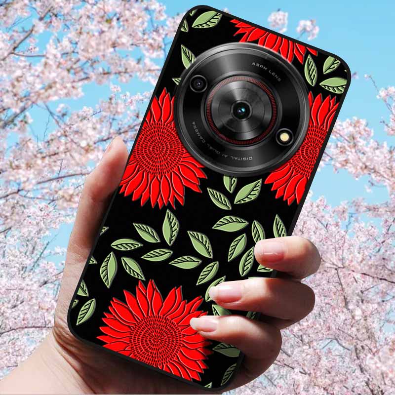For ZTE Blade A75 5G 6.6" Cases 3D Relief Flower Soft Silicone Luxury Cover for ZTE Blade A75 5G 3D Phone Cases ZTE Blade Z2357N