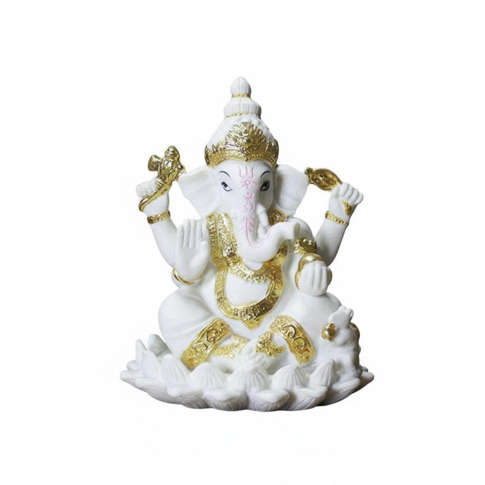 Elephant Deity Statue Statue Symbol of Insight and Success Resin Elephant God Figurine Hindu Elephant God Figurine Gold