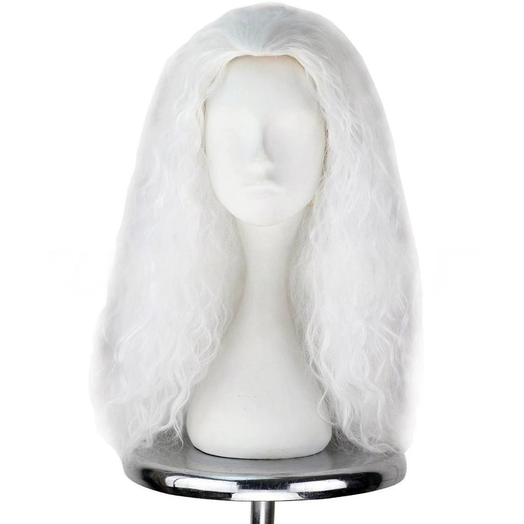 Anime Cosplay Wig - White Witch Black Gray Fluffy Long Curly Hair for Christmas and Easter