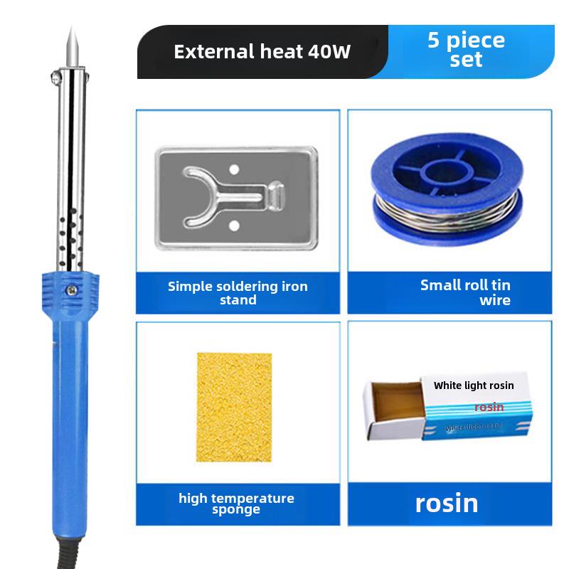220V 60W/40W/30W Multi-Purpose Electric Soldering Iron with Rubber Handle and Pointed Tip for Household Repairs