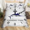 Marlin Swordfish Duvet Cover Set Hunting Fishing Bedding Set Sea Fishing Boat Marine Life Nautical Queen King Comforter Covers