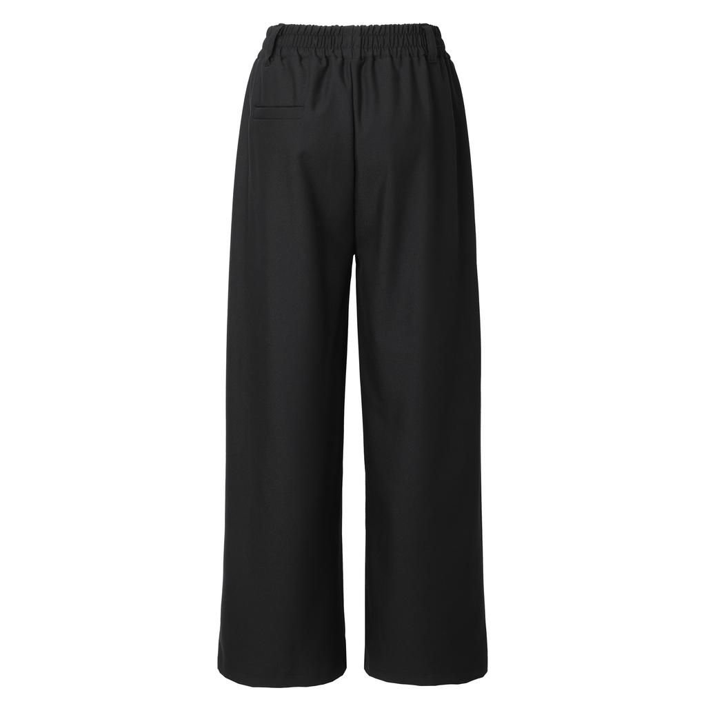 Kakipointeu Pintuck Wide Slacks (Black)