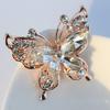 Broche papillon en acier inoxydable multicolore avec strass pour robe