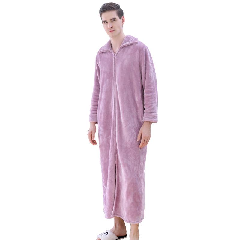 

Men s Plus Size Flannel Zipper Jumpsuit - Thickened, Lengthened, and Warm for Autumn/Winter M (35-53 kg)
