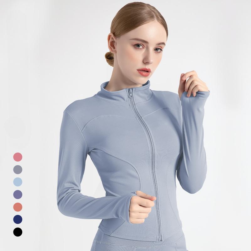 S-3XL Women's Tracksuit Jacket Slim Fit Long Sleeved Fitness Coat Yoga Tops with Thumb Holes Gym Jacket Workout Sweatshirts