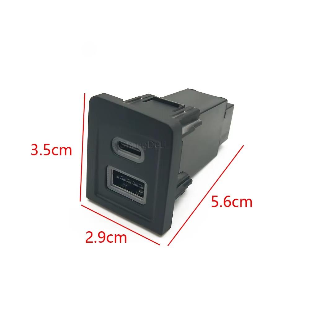 Car Charger Phone Charge USB Port Charger PD QC3.0 Car Charger Outlet Adapter Compatible For VW Multivan T5 2003-2008