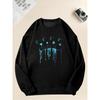 Men's Playing Card Pattern Casual Crewneck Sweatshirt