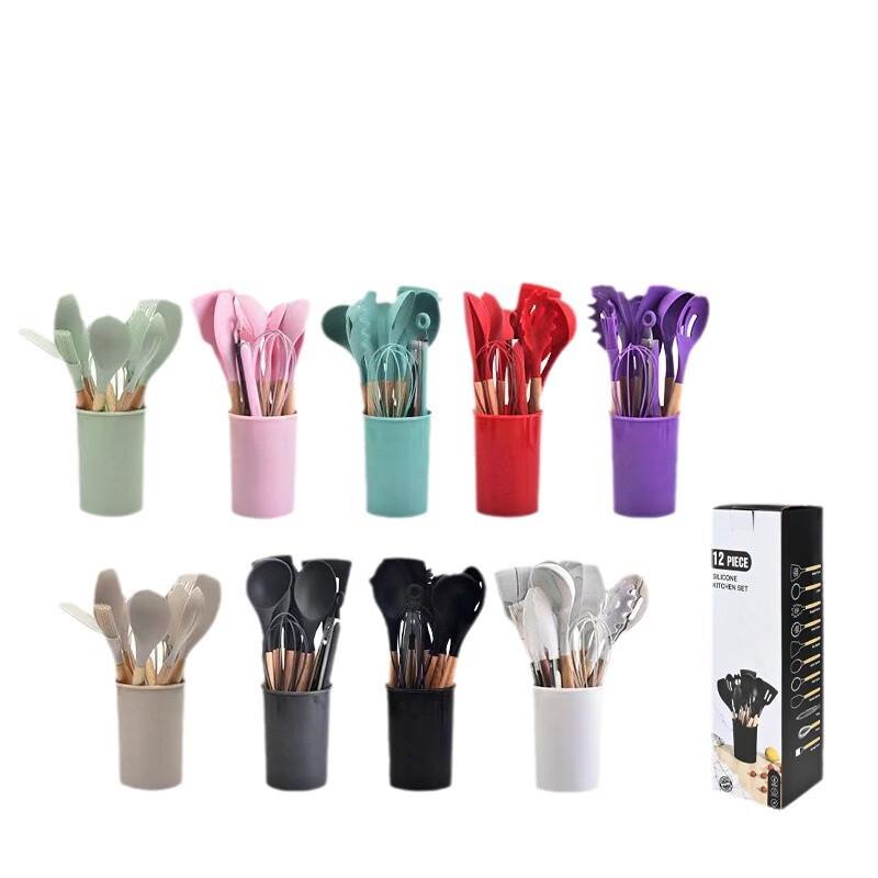 Wutuo Silikon Küchenutensilien-Set mit Aufbewahrung