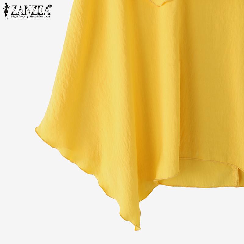 ZANZEA Womens Summer Casual Round Neck Loose Sleeveless Tank Tops