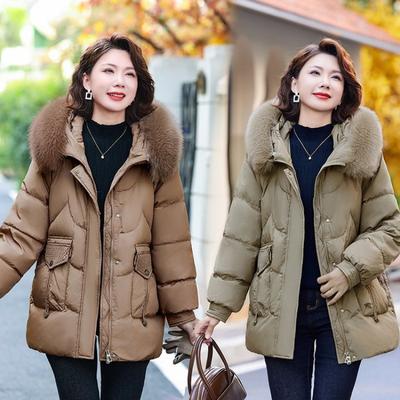 Down Jacket Winter Clothing New Long Mid-winter Loose Fur Collar Thickened Warm Jacket Women