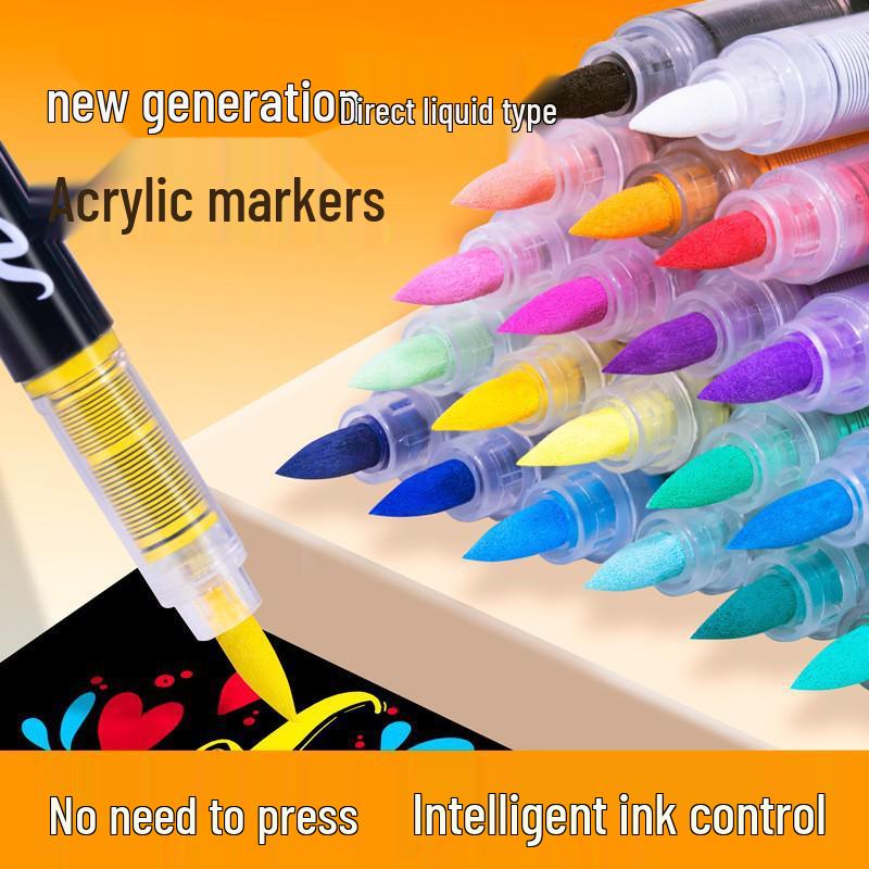 Marcador Acrílico Guangna 8101 Impermeable - Punta Suave, Sin Presión para Estudiantes y Artistas
