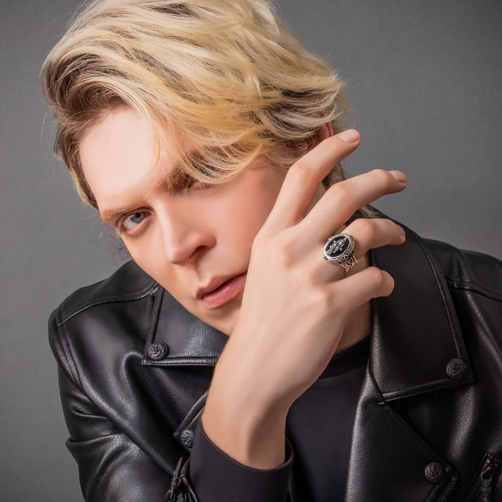 Artemis Classic Black Virgin Mary Free Size Silver Accessories for Men and Brand Silver 925 Sterling Silver Ring, (ac-acr0220), Women, Jewelry, Ring,