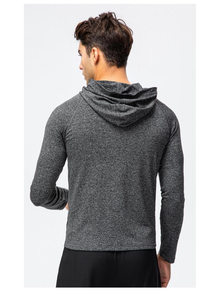 Men's Quick-Dry Long Sleeve Sports Hoodie for Running & Training - Autumn/Winter