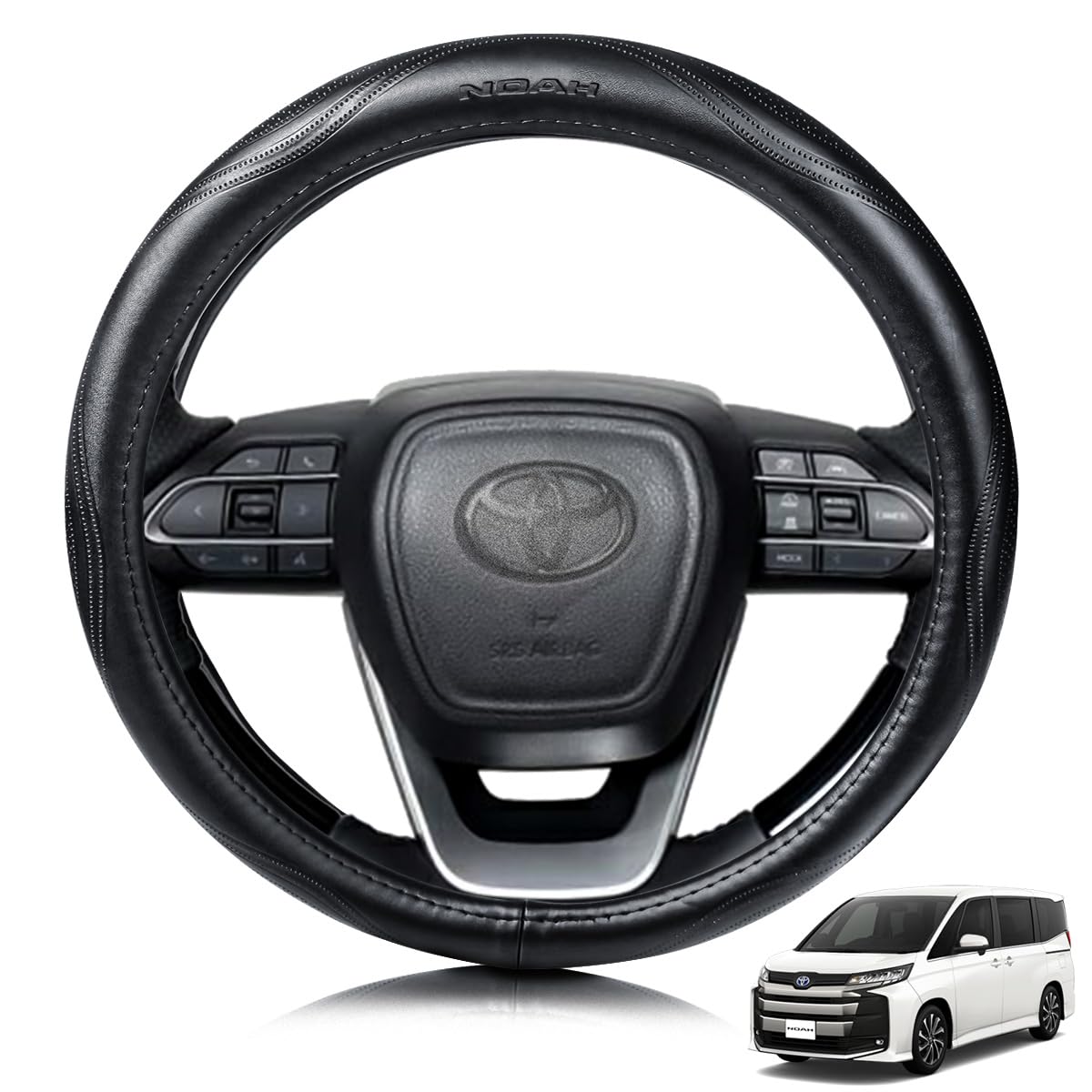 

ElitingCar Совместимый руль Toyota Noah Премиальный Натуральный Стильный Истирание Пятна 3D Эксклюзивный Автомобиль Усиленный Старение Легкий Интерьер Украсьте Ваш чёрный