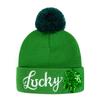 Saint Patrick's Day Knitted Hat Clover Embroidered Hat Green Theme Party Dress Up Warm Knitted Hat