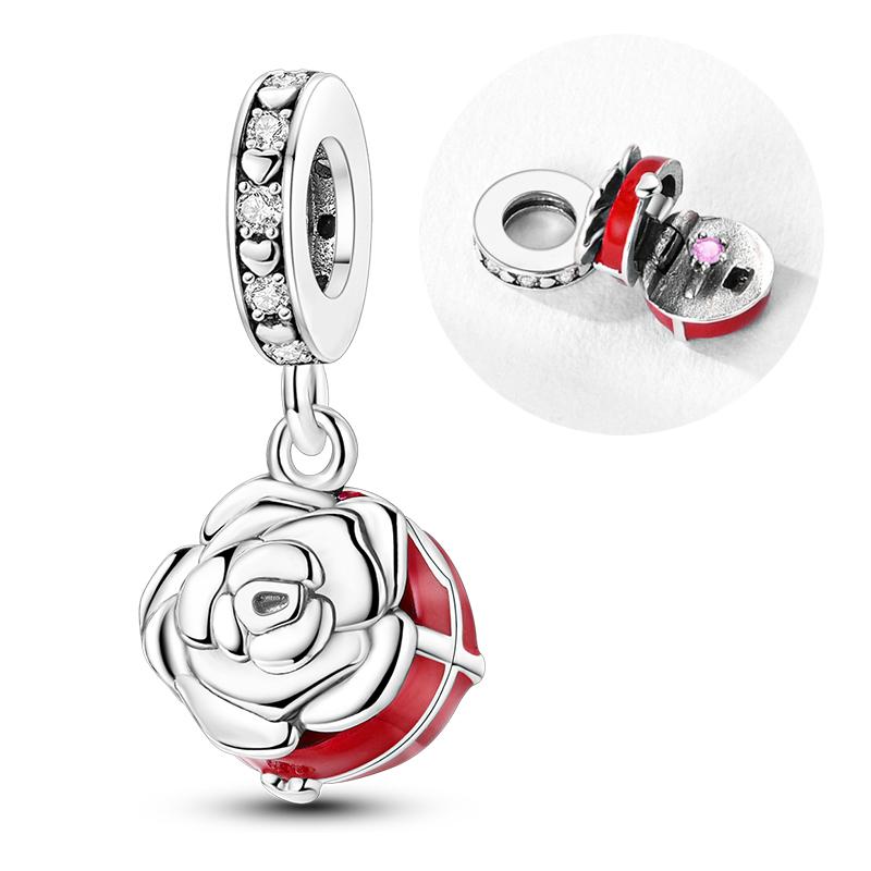 Copper Charms Beads Affection Love Valentine Pendant Fit Original Bracelet Diy Woman Gift Jewelry