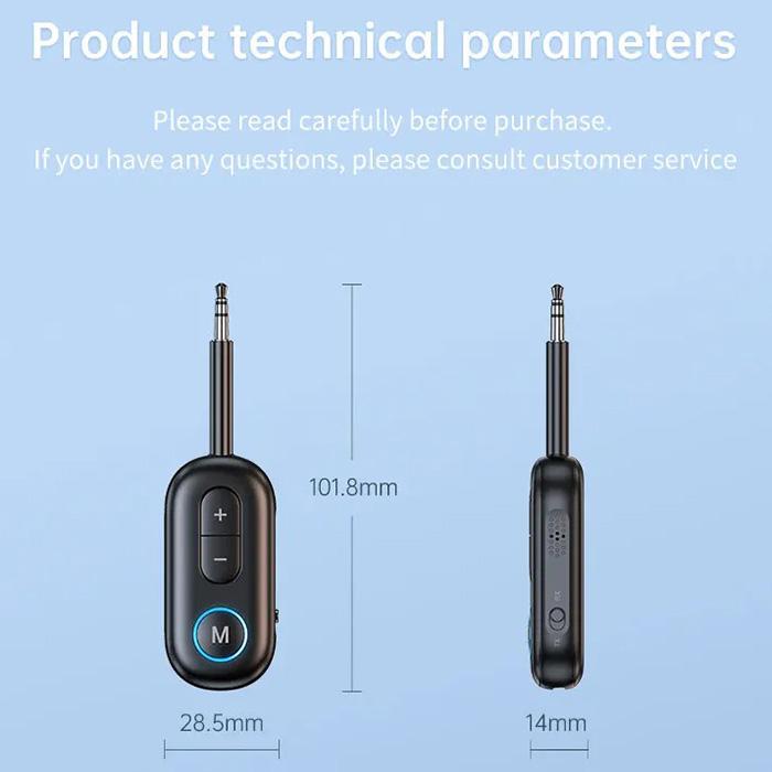Bluetooth 6.0 Audio Transmitter Receiver 3.5MM AUX Hifi Stereo Music Wireless Adapter With Mic For Car Airplane TV PC Headphone