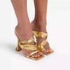 New Large-sized Open-toe Fish-mouth High Heels Thin-heeled Flip-flops and Women's Shoes
