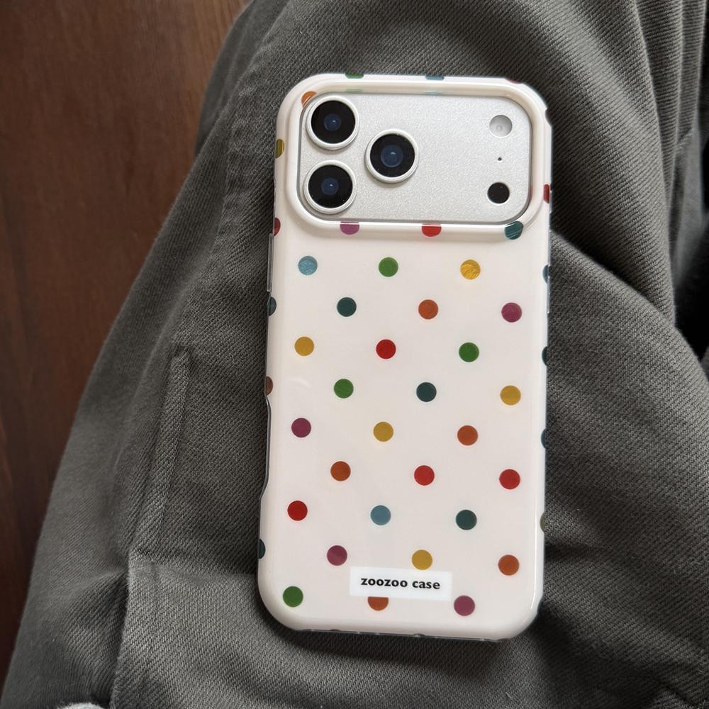 For iPhone 17ProMax Fashion Coloful Circular Dots Laser Glitter Case for iPhone 13 14 16 15 Pro Max Shockproof Protective Cover